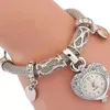 Wristwatches Fashion Luxury Ladies Watches Women's Love Heart Bracelet Watch Charm Band Diamond Steel Quartz Relojs