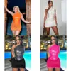 قطعة اثنين من اللباس Hawthaw Women Party Club Tank Tops Bodysuit Mini Skirt يضع الزي الصيف الخريف عناصر الجملة للأعمال 230403