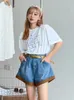 S-3XL denim shorts for Women Patchwork Distressed vintage gewassen all-match mode casual meisjes zomer chic 240418