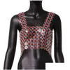 Navel Bell Button Rings Fashion Body Chain Jewelry Girls Red Rose Mail Harness Top Women Daisy Chainmail 230130 Drop Deliver Dh96o