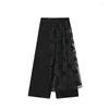 Herrbyxor Luzhen Asymmetriska spetsar Patchwork Design Trendy Straight 2024 Original Fashion High Street Men Wide Leg Trousers LZ2986