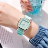 Armbanduhr Casual Armbanduhren Frauen bunte Sport Silikon Jelly Quarz Watch Männer Paar Unisex Handgelenk mit Strassstein