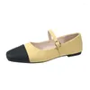 Chaussures décontractées Single Shoe Women Flat Square 2024 printemps et automne petit vent parfumé Mary Jane Français pour femmes