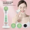 CkeyiN Silicone 3 in 1 Electric Ultrasonic Facial Cleaner Acne Pore Blackhead Deep Cleansing Brush Beauty Skin Care Tools 240419