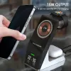 Chargers 6 in 1 Wireless Charger Stand Alend Clock Caring Dock Station per Samsung iPhone 15 14 Por Apple Watch AirPods Pro IWatch