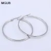 Earrings MGUB Diameter 30MM60MM Stainless Steel Jewelry Big crystal Hoop Earrings Gold Color Circle Round Earrings For Women LH505