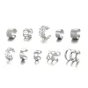 Orecchini 10pc color clip in acciaio su orecchio orecchini orecchini finti cartilagine lotto clip non piercing su orecchini orecchini impostati per donne