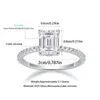 Cluster Anneaux Na Fine Jewelry INS 925 Engagement en argent sterling Promesse de mariage Emerald Cut 1.5ct VVS Moisanite Ring pour les femmes