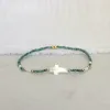 Strengen vlen turquoise kleur miyuki kralen sierlijke armbanden natuurlijke shell hart kruipen armband voor vrouwen rekbare stapelbare sieraden