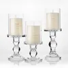 Kerzenhalter Glas für Geburtstagsdekoration Dekorative Hochzeitskandelabra Candlestick Halter Stick