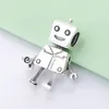 ルーズジェムストーンオリジナルロブボット可動腕と脚ローズビーズフィット925スターリングシルバービーズチャームブレスレットバングルディエジュエリー