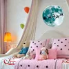 Wall Stickers 30cm Christmas Luminous Moon 3D Sticker For Kids Room Living Bedroom Decoration Home Decals Glow In The Dark U3