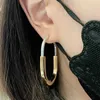 Designer verfijning Versie T Lock Color Split Half Diamond oorbellen en vrouwelijke vergulde 18K Rose Gold Hand Set CNC Craft