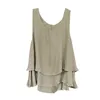 Women's T Shirts Womens Tops Casual Ruffle Layered Sleeveless Tank Summer Loose Fit Scoop Neck Vest Top Women