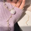 Halsband 2023 Ny modetrend Unik design Elegant delikat Sweet Pearl Camellia Necklace For Women Jewelry Wedding Party Premium Gift