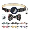 Colliers de chien Collier de chat Airtag avec cloche ajusté en panne de chaton de sécurité Buckle Silicone Case compatible animal de compagnie