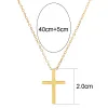 Halsband zmzy nya kristna smycken handgjorda tunna rostfritt stål korshänge halsband för kvinnor katolsk korsfix krage choker
