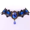 Halsketten Gotische viktorianische schwarze Spitze Kristall Halskette für Frauen Mädchen Bohemian Collar Collar für Frauen