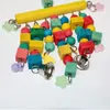 Other Bird Supplies Parrot Chewing Toys Colourful Parakeet Hanging Wooden Blocks Toy For Cockatiel Sun Budgie Lovebirds