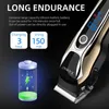 Kemei Professional Hair Clipper Rechargeable Trimmer Men Electric Cutter Cutting Machine LCD Cordless Beard KM1990 240411