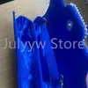 Kvällspåsar Royal Blue Handbag Women Rhinestone Pochette Femme Clutch för 2024 Flap Party Purse Clutches med kedjan