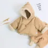 Coats Newborn Baby Boy Girl Winter Cotton Padded Hoodie Jacket Infant Toddler Child Coat Warm Thick Outwear Baby Clothes 02Y