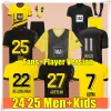 23 24 Haller Maglie da calcio Reus 2023 2024 Shirt calcistico del Borussia Bellingham Neongelb Hummels Brandt Dortmunds Men Kit Kit Special All Black Maillot de Foot