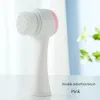 SCRUBBERS 3D Bilateral Silicone Facial Cleanser Manuale Busta per il viso a setole morbide Spazzola a doppia facciata silicone