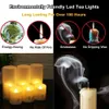 Bougies votives sans flamme rechargeables avec une tempête de thé à distance à distance Timer USB Câble de chargement électrique Fake Candle 240417