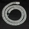 Горячая продажа продукт из ювелирных украшений 10 мм 12 мм хип -хоп Iced Out 2 Row Diamond Moissanite Cuban Link Chains