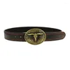 Ремни y1UB Western Leathers Guckle Cowboy Metal Belt Floral Graved для мужских джинсов