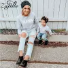 Sweatshirts Zafille Family Look Mamma och dotter Matchande kläder Höstbrev Pink Mamma och son Hoodies Casual Mama Kids Family Clothing