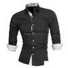 Camicie da uomo camicia da uomo a maniche lunghe top casual slim nero di grandi dimensioni 4xl dropeele abbigliamento dhy95