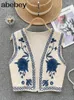 Damesvesten vintage bloemen borduurwerk vestiging vrouwen 2024 zomerse nationale stijl dames top patchwork casual vest voor vrouw