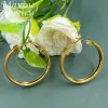 Boucles d'oreilles simples 24k boucles d'oreilles plaquées de bijoux de bijoux cercle boucle d'oreille pour femmes en boucle ronde Dubaï Cadeaux d'anniversaire de mariage à la mode