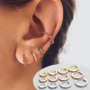 Küpe Sevimli Gökkuşağı Küçük Kasnak Küpe Kristal Çok Modin Zirkon Taş Tiny Huggies Minimal Yuvarlak Çember Küpe Piercing 6/8/10/12mm