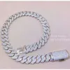 Luxury plus récent 10k 14K 18K Gold massif glacée de 14 mm VVS Moisanite Diamond Cuban Link Chains