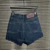 Carta bordada de jeans bordados shorts de luxo de verão designer mini calça jeans blue elegante bolso jeans shorts