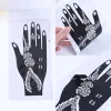 Tatueringar Ny Henna Stencil Tillfällig tatuering för hand Fake Tatoo Body Art Sticker Mall Wedding Tool Flower Professional Tattoo Stencil