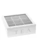 BINS VIT Natural Bamboo Tea Box With Lock 9Compartment Coffee Tea Pås förvaring Holder Sugar Organizer för köksskåp
