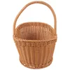 Garrafas de armazenamento de armazenamento de imitação de cesta de mãos rattan recipiente de frutas de frutas de cozinha vegetal de festas feitas à mão Viagem