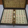 Defina a viagem ao ar livre Mini vintage mahjong portátil jogo de tabuleiro tabela dobrável mahjong chinês conjunto com bilheteria de game de boardgames