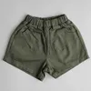 Shorts Childrens Sommershorts mit soliden elastischen Taille und Strandtaschen für 7M-7t Kinder lässig lockere koreanische Kleidung H240423