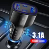 Goedkope TE-P49 53W Dual USB Dual PD 4 Port Car Charger Snel opladen PD Quick Charge 3.0 USB C Auto Telefoonladeradapter