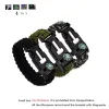 Strands 4 in 1 Emergency Survival Bracelet For Men Outdoor Rescue Parachute Cord Wristband Whistle Compass Paracord NO Flintstones