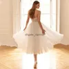 2024 abito da sposa corto per sposa a linea a cuore senza maniche da sposa abito da sposa in tulle bianco serpente senza schienale vestidos de nloiva