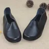 Sapatos casuais mulheres naturais de couro genuíno de balé de tênis oxford escorregar no dedo redou retro confortável 2024