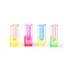 Akryl Crystal Rainbow Vase Modern Rainbow Pillar BUD TABLEDOP Luxury Decorative Flower Container Nordic Room Decoration 240417