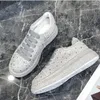 Casual Shoes Female Footwear Diamond Women's With Crystals Whit Low High On Platform Rhinestone Y2k Fashion 39 Offers A H