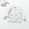 Tröjor Baby Girls Knit Carding 202 Candy Color Clothing Barn Barn Stickad Jacka Långärmade flickor Sweaters LZ046